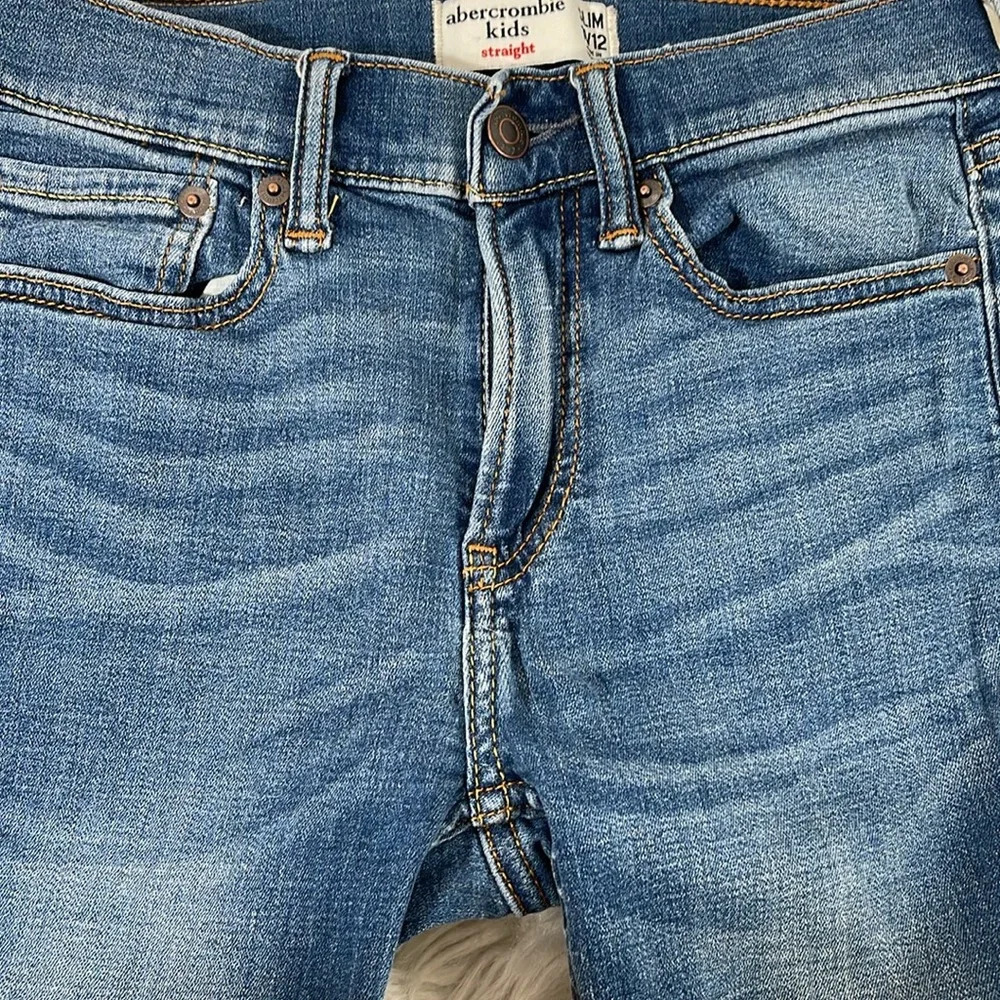 ABERCROMBIE KIDS STRAIGHT SLIM BLUE DENIM JEANS WITH POCKETS SIZE 11/12 - Picture 3 of 9